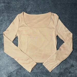 NEW SHEIN Beige Long Sleeve Bodysuit